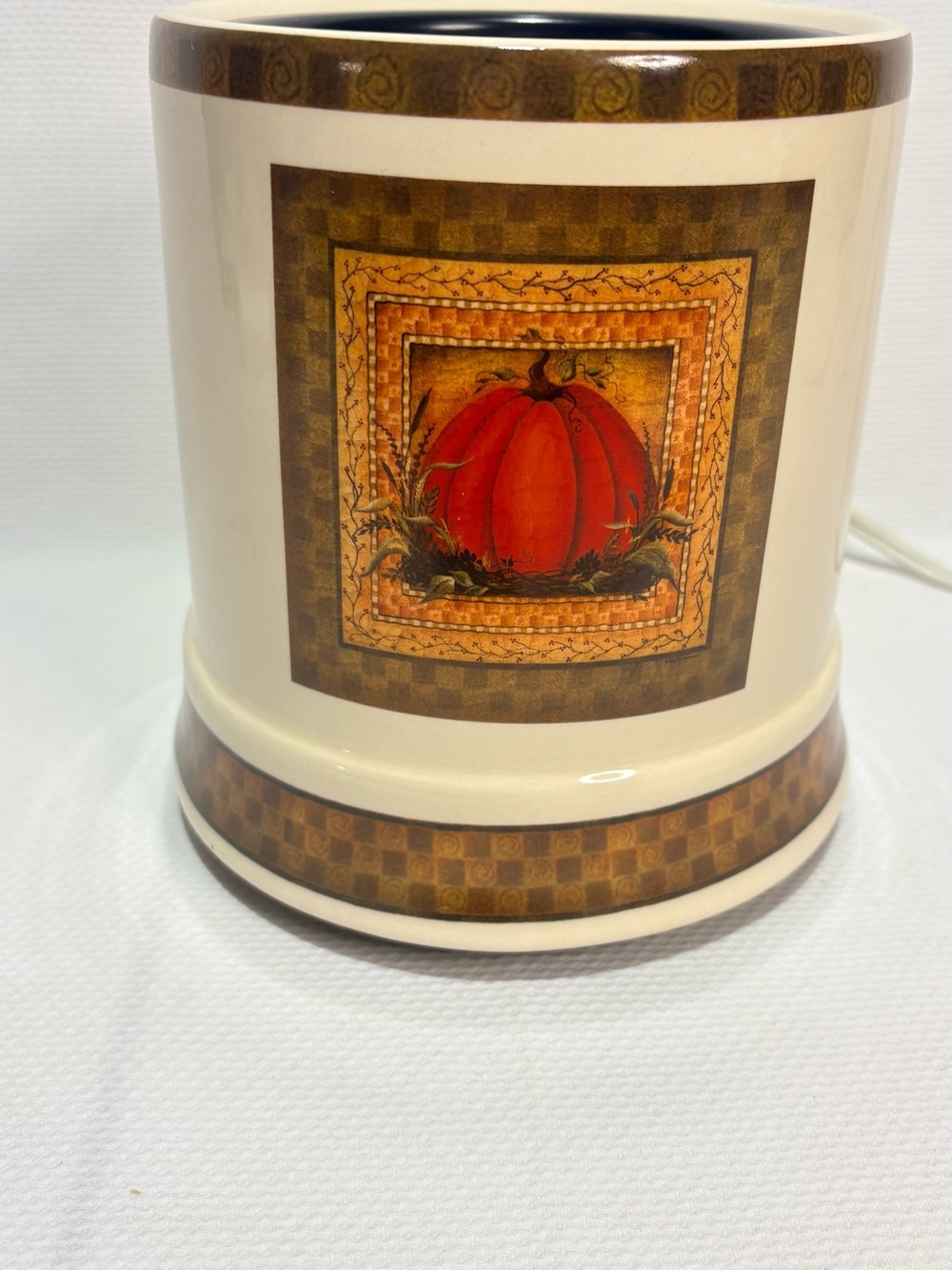 vintage Crazy Mountain Electric Jar Candle Warmer / Crock